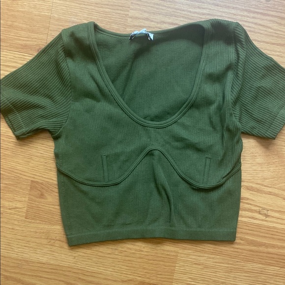Zara Tops - Olive Green Ribbed Women's Top Zara